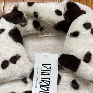 12th tribe cow print fur coat with Sherpa inside